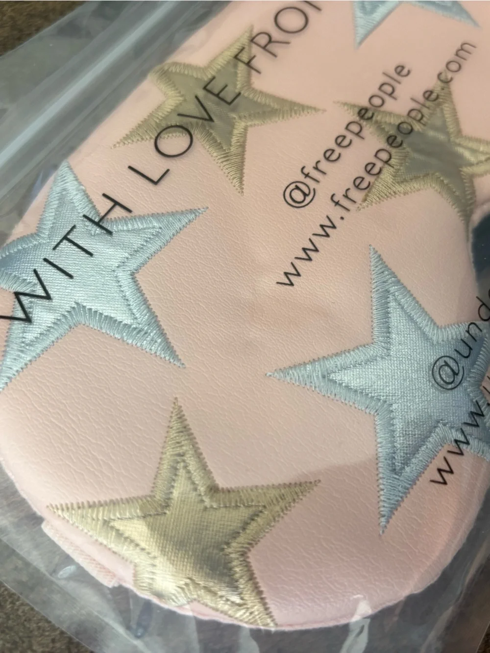 NEW Free People x Understated Leather Star Embroidered Sleep Eye Mask